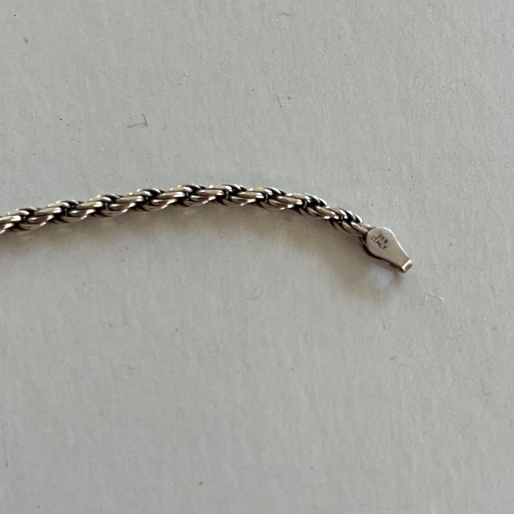 STERLING SILVER 925 ROPE LINK BRACELET 
MADE IN ITALY HEI - Picture 3 of 4